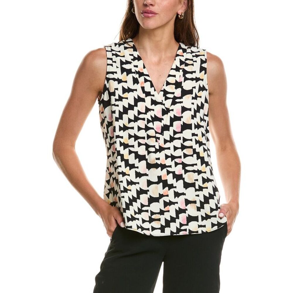 Nic+Zoe Womens  Mod Mix Crepe Tank Top, Black